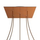 Square XXL Rose-One 5-hole and 4-side hole ceiling rosette set, 400 mm