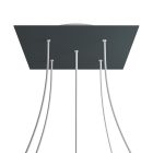 Square XXL Rose-One 5-hole and 4-side hole ceiling rosette set, 400 mm