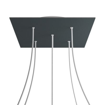 Square XXL Rose-One 5-hole and 4-side hole ceiling rosette set, 400 mm