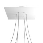 Square XXL Rose-One 6-hole and 4-side hole ceiling rosette set, 400 mm