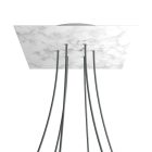 Square XXL Rose-One 6-hole and 4-side hole ceiling rosette set, 400 mm