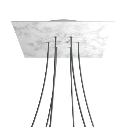 Square XXL Rose-One 6-hole and 4-side hole ceiling rosette set, 400 mm