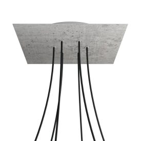   Square XXL Rose-One 6-hole and 4-side hole ceiling rosette set, 400 mm