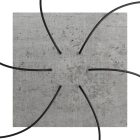 Square XXL Rose-One 6-hole and 4-side hole ceiling rosette set, 400 mm