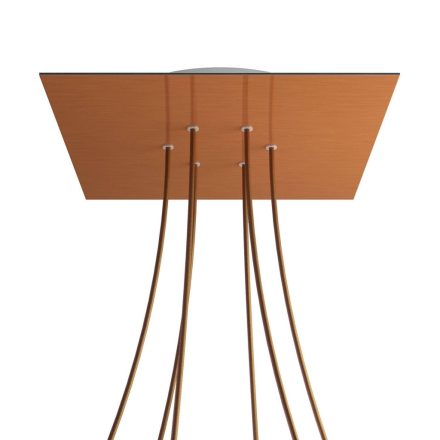 Square XXL Rose-One 6-hole and 4-side hole ceiling rosette set, 400 mm