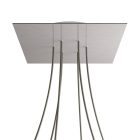 Square XXL Rose-One 6-hole and 4-side hole ceiling rosette set, 400 mm