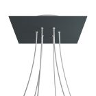 Square XXL Rose-One 6-hole and 4-side hole ceiling rosette set, 400 mm