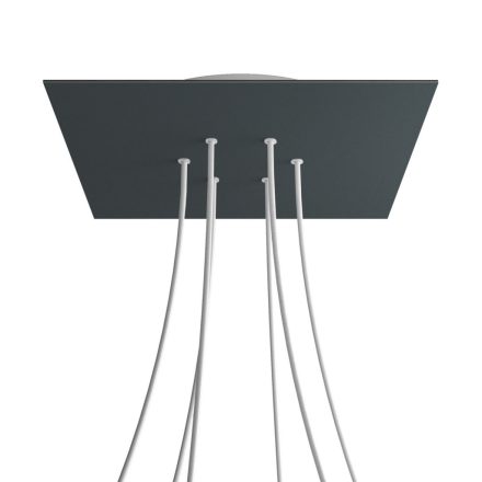 Square XXL Rose-One 6-hole and 4-side hole ceiling rosette set, 400 mm