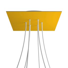   Square XXL Rose-One 6-hole and 4-side hole ceiling rosette set, 400 mm