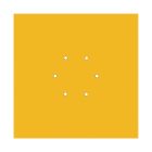 Square XXL Rose-One 6-hole and 4-side hole ceiling rosette set, 400 mm