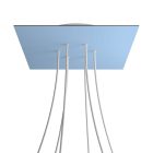 Square XXL Rose-One 6-hole and 4-side hole ceiling rosette set, 400 mm