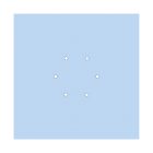 Square XXL Rose-One 6-hole and 4-side hole ceiling rosette set, 400 mm