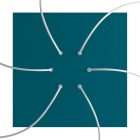 Square XXL Rose-One 6-hole and 4-side hole ceiling rosette set, 400 mm