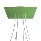 Square XXL Rose-One 6-hole and 4-side hole ceiling rosette set, 400 mm