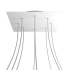 Square XXL Rose-One 8-hole and 4-side hole ceiling rosette set, 400 mm