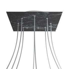   Square XXL Rose-One 8-hole and 4-side hole ceiling rosette set, 400 mm