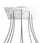 Square XXL Rose-One 8-hole and 4-side hole ceiling rosette set, 400 mm