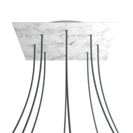   Square XXL Rose-One 8-hole and 4-side hole ceiling rosette set, 400 mm