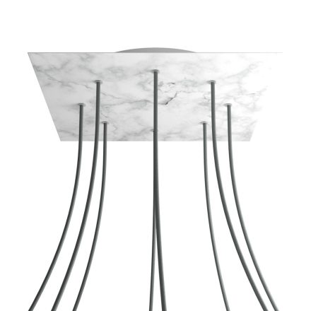 Square XXL Rose-One 8-hole and 4-side hole ceiling rosette set, 400 mm