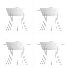 Square XXL Rose-One 8-hole and 4-side hole ceiling rosette set, 400 mm