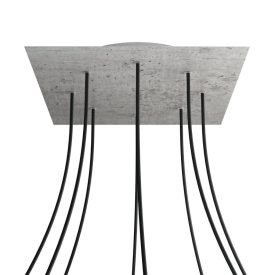   Square XXL Rose-One 8-hole and 4-side hole ceiling rosette set, 400 mm