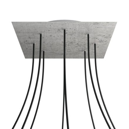 Square XXL Rose-One 8-hole and 4-side hole ceiling rosette set, 400 mm