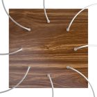 Square XXL Rose-One 8-hole and 4-side hole ceiling rosette set, 400 mm