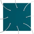 Square XXL Rose-One 8-hole and 4-side hole ceiling rosette set, 400 mm