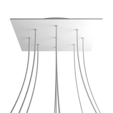 Square XXL Rose-One 9-hole and 4-side hole ceiling rosette set, 400 mm