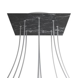   Square XXL Rose-One 9-hole and 4-side hole ceiling rosette set, 400 mm