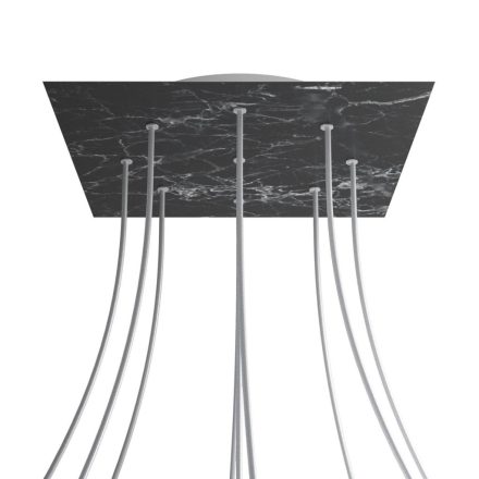 Square XXL Rose-One 9-hole and 4-side hole ceiling rosette set, 400 mm