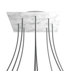 Square XXL Rose-One 9-hole and 4-side hole ceiling rosette set, 400 mm