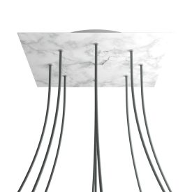   Square XXL Rose-One 9-hole and 4-side hole ceiling rosette set, 400 mm