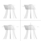 Square XXL Rose-One 9-hole and 4-side hole ceiling rosette set, 400 mm