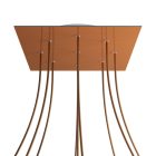 Square XXL Rose-One 9-hole and 4-side hole ceiling rosette set, 400 mm