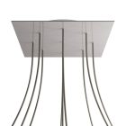 Square XXL Rose-One 9-hole and 4-side hole ceiling rosette set, 400 mm