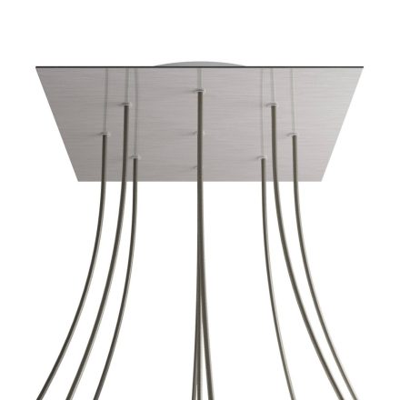 Square XXL Rose-One 9-hole and 4-side hole ceiling rosette set, 400 mm