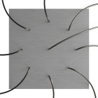 Square XXL Rose-One 9-hole and 4-side hole ceiling rosette set, 400 mm