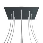 Square XXL Rose-One 9-hole and 4-side hole ceiling rosette set, 400 mm