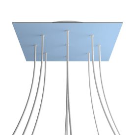   Square XXL Rose-One 9-hole and 4-side hole ceiling rosette set, 400 mm