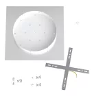 Square XXL Rose-One 9-hole and 4-side hole ceiling rose set, 400 mm - PROMO