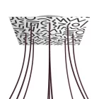 Square XXL Rose-One 9-hole and 4-side hole ceiling rose set, 400 mm - PROMO