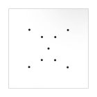 Square XXL Rose-One 9 ceiling rose set with X-shaped holes and 4 side holes, 400 mm