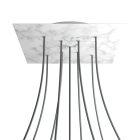 Square XXL Rose-One 9 ceiling rose set with X-shaped holes and 4 side holes, 400 mm