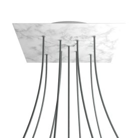   Square XXL Rose-One 9 ceiling rose set with X-shaped holes and 4 side holes, 400 mm