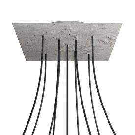   Square XXL Rose-One 9 ceiling rose set with X-shaped holes and 4 side holes, 400 mm