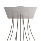 Square XXL Rose-One 9 ceiling rose set with X-shaped holes and 4 side holes, 400 mm