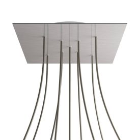   Square XXL Rose-One 9 ceiling rose set with X-shaped holes and 4 side holes, 400 mm