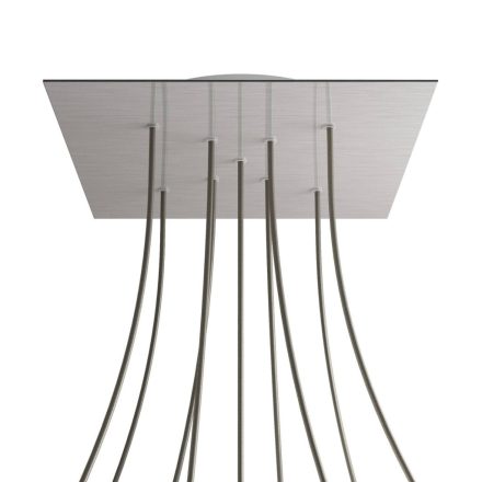 Square XXL Rose-One 9 ceiling rose set with X-shaped holes and 4 side holes, 400 mm