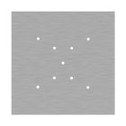 Square XXL Rose-One 9 ceiling rose set with X-shaped holes and 4 side holes, 400 mm